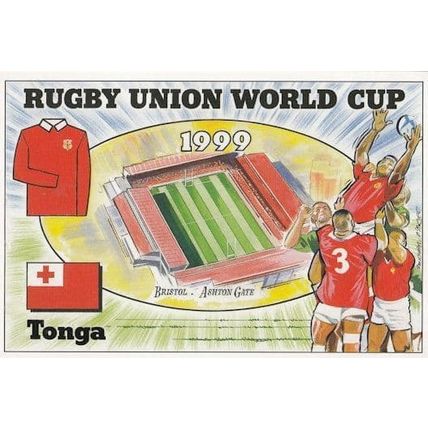 Tonga Bristol Ashton Gate Stadium Map Rugby World Cup Uniform Postcard