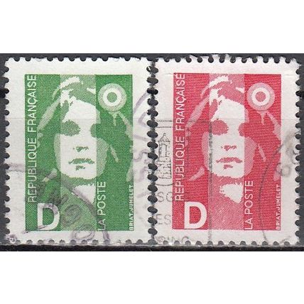 France 1991 Michel 2848 - 2849 O Cote (2008) 1.00 € Marianne de Briat
