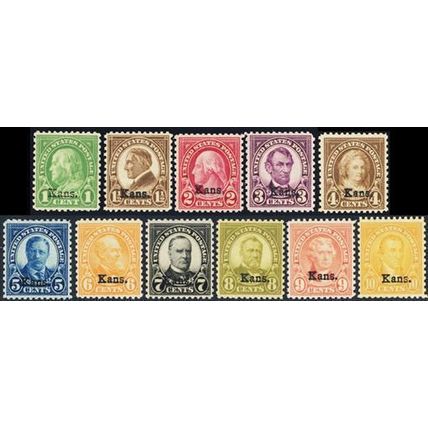 658-68, Mint VF NH Complete Set of Kans - Very Fresh! * Stuart Katz