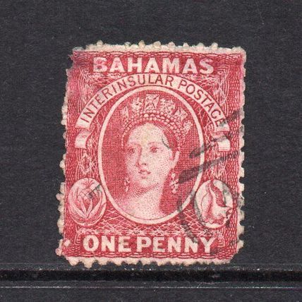 Bahamas - 1863-77 - 1d Brown-Lake (sg20x) CC Watermark Reversed, Used