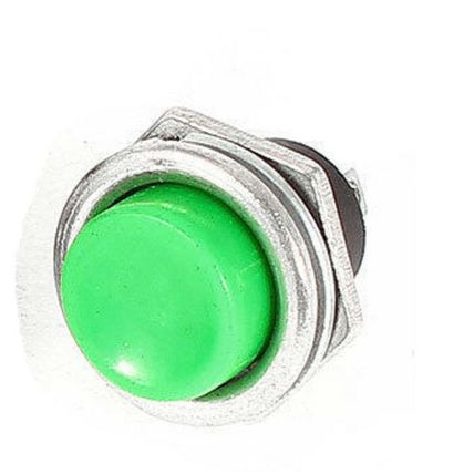 16mm Green Metal Round Momentary Push Button Switch 240V 3A SPST