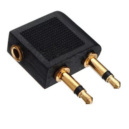 Aeroplane Airplane Airline In-Flight Chair Audio Adapter Headphone Gold ⚽