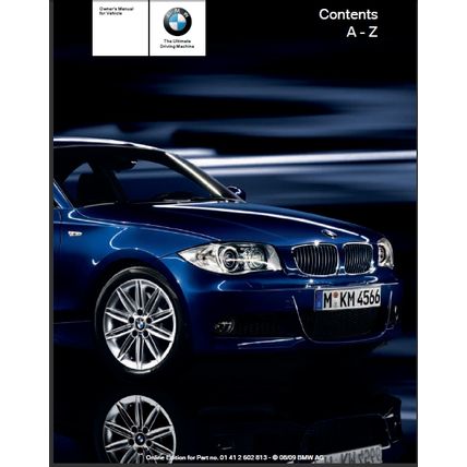 BMW 128i 135i OWNERS MANUAL 2009 MOTOR CAR 166 PAGES IN ENGLISH