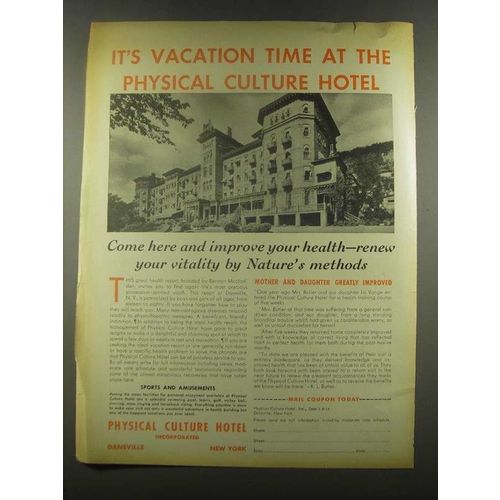 1937 Physical Culture Hotel Ad - It's Vacation Time