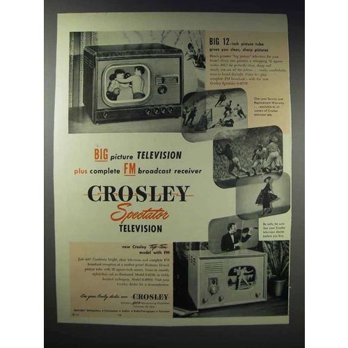 1948 Crosley Spectator 9-407M, Top-Ten 9-413B TV Ad