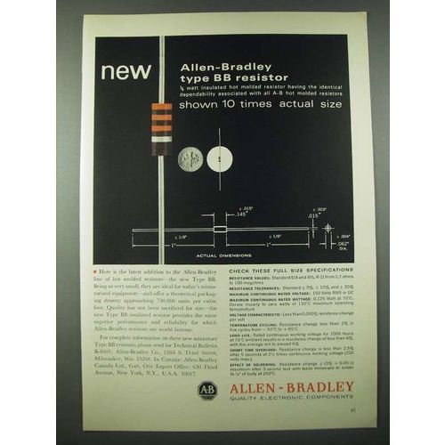 1965 Allen-Bradley Type BB Resistor Ad
