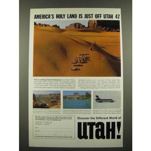 1967 Utah Tourism Ad - America's Holy Land is Just Off Utah 47