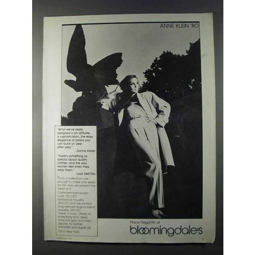 1980 Bloomingdale's Anne Klein Fashion Ad - Donna Karan