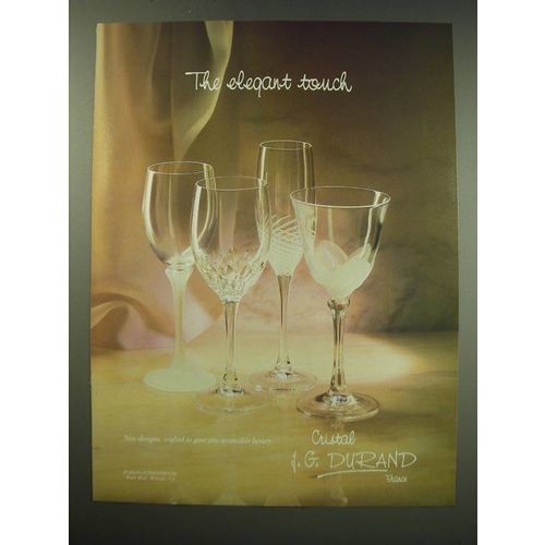 1987 J.G. Durand Crystal Ad - The elegant touch