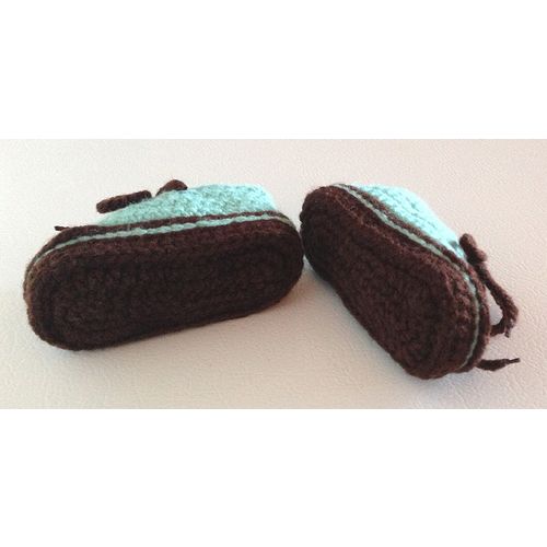 Baby booties #B005 crochet trainers tennis shoes unisex 3-9 months
