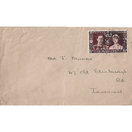 GB 1937 cover to Inverness with Coronation stamp