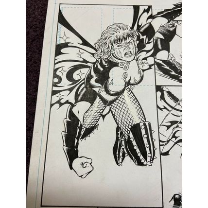 Trinity Angels #4 p12 (1997) Justice League Artist Kevin Maguire Fishnets Fight