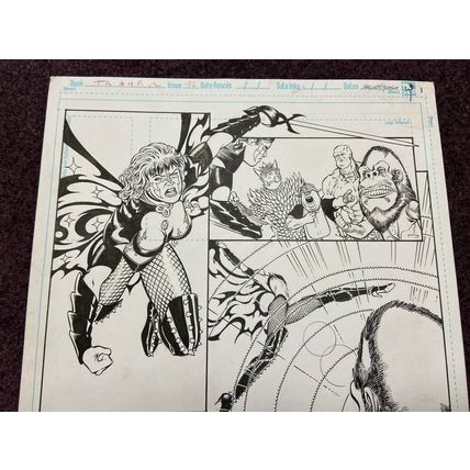 Trinity Angels #4 p12 (1997) Justice League Artist Kevin Maguire Fishnets Fight