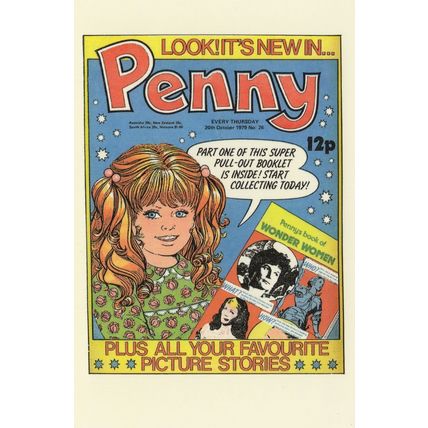 Penny Girls 1970s Comic Wonder Woman Joan Of Arc Postcard