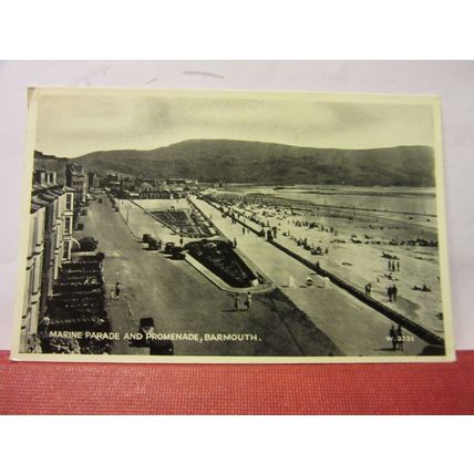 MARINE PARADE & PROMENADE, BARMOUTH, WALES used postcard Valentine 1957 pm #