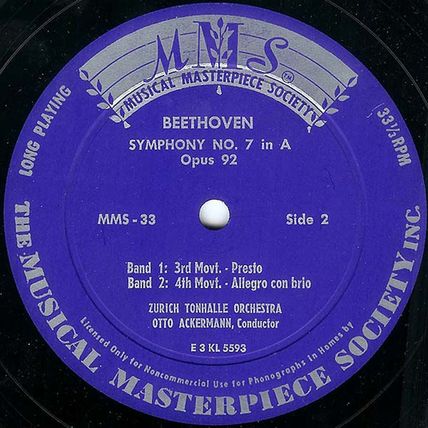 M.M.S. #33 - "Symphony #7 A-Major, Opus 92" - Beethoven