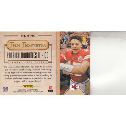 PATRICK MAHOMES II 2020 AUTOGRAPHED KANSAS CITY CHIEFS SUPER BOWL CHAMPION MVPQB