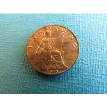 1918 GEORGE V FARTHING FREE POST. (uebid)