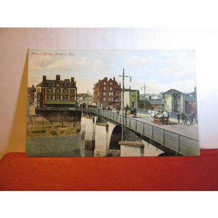 NEWPORT BRIDGE, NEWPORT, MONMOUTHSHIRE, WALES used antique postcard. 1909 pm =
