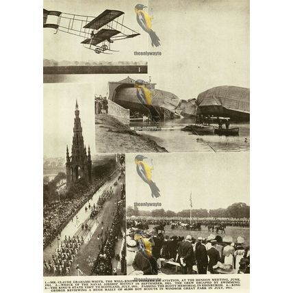 Airship 'Mayfly', C Graham White, Scouts Rally, 1911, Book Illustration, 1936