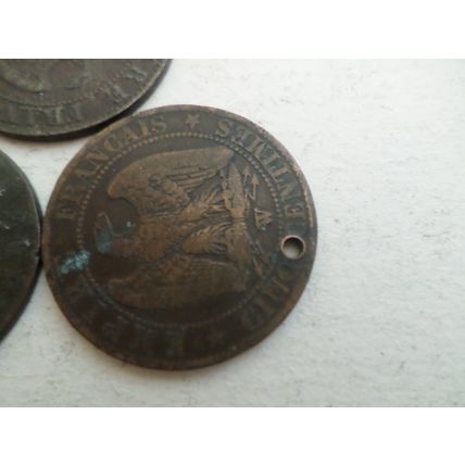 France - 5 differently Mint Marked - Cinq cent coins - Dated 1856