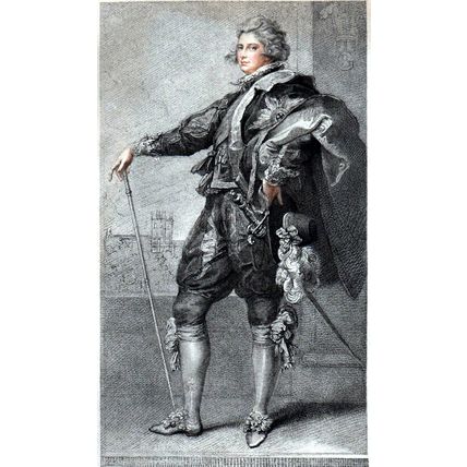 H.R.H. GEORGE, PRINCE OF WALES 1790 Louis Sailliar - Richard Cosway ENGRAVING