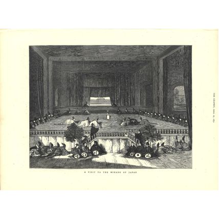 A VISIT TO THE MIKADO OF JAPAN 1872 Horace Harral VICTORIAN ENGRAVING
