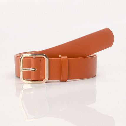 Women's Belt Minimalist Vintage Square Buckle Pu Leather Popular Waist Belt