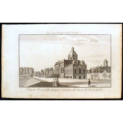 PERSPECTIVE VIEW OF CASTLE HOWARD, IN YORKSHIRE 1771 ANTIQUE ENGRAVING