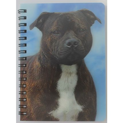 Staffordshire Bull Terrier notebooks, amazing 3D 4 designs to choose from