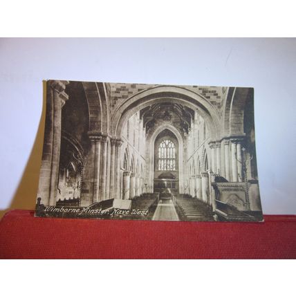 NAVE WEST, WIMBORNE MINSTER, DORSET . unused vintage postcard by F Frith =