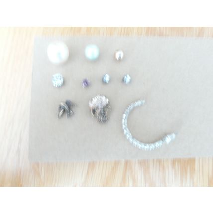 STUD EARRINGS SINGLES x 10 PEARL DIAMANTE HOOP SWALLOW **GC**