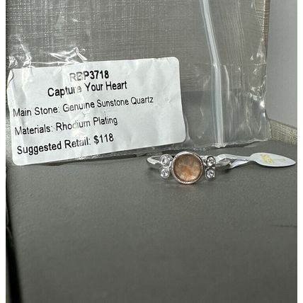 NIB Gen. Sunstone Quartz W/Rhodium P Band Sz7 RBP3718 Capture Your Heart SRP$118