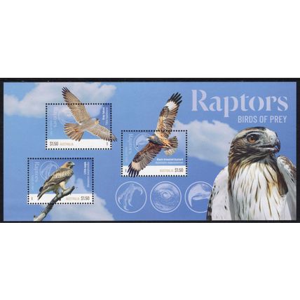 AUSTRALIA: 2025 RAPTORS, BIRDS OF PREY, MINT NEVER HINGED MINIATURE-SHEET. +