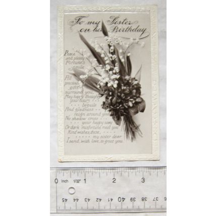 1914 postcard To My Sister On Her Birthday