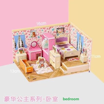 4Sets intellectual 3D jigsaw puzzles House toys, Boys Girls enhance intelligence