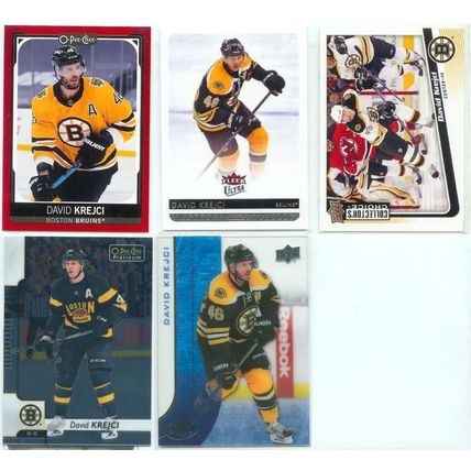 David Krejci 18x card lot incl Sticker, Red