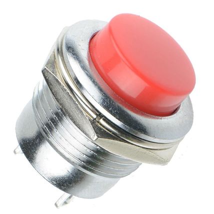 16mm Red Metal Round Momentary Push Button Switch 240V 3A SPST