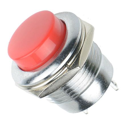 16mm Red Metal Round Momentary Push Button Switch 240V 3A SPST