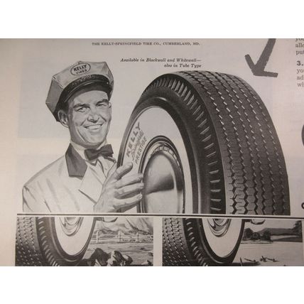 Vintage Print Ad 1956 Kellys Spingfield Tires Prestige Tubeless Adversizement