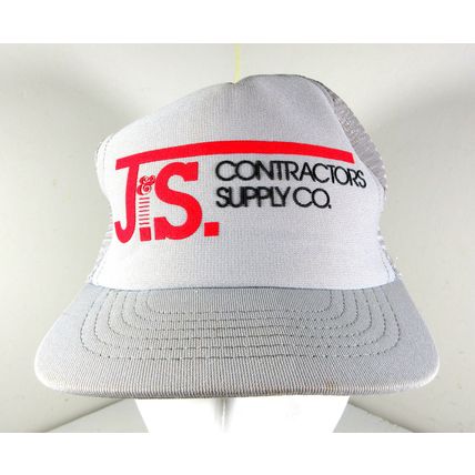 Vintage J.S. Contractor Supply Co. Trucker Hat Snapback Cap Mesh Gray