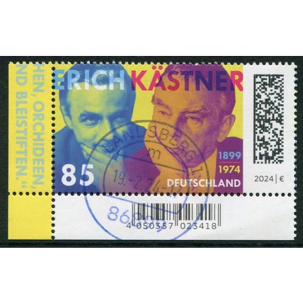 GERMANY 2024: 125th ANNIVERSARY BIRTH OF ERICH KÄSTNER - 85c CTO FULL GUM (G19)