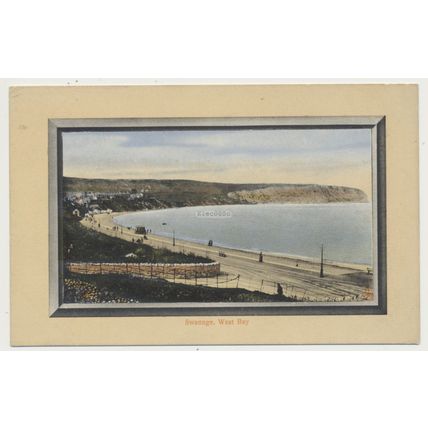 SWANAGE WEST BAY early 20th C. RPPC TUCKS Framed Aquagraph series 1263