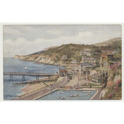 VENTNOR from the East Artist A R Quinton signed early 20th C. PC Salmon 2564