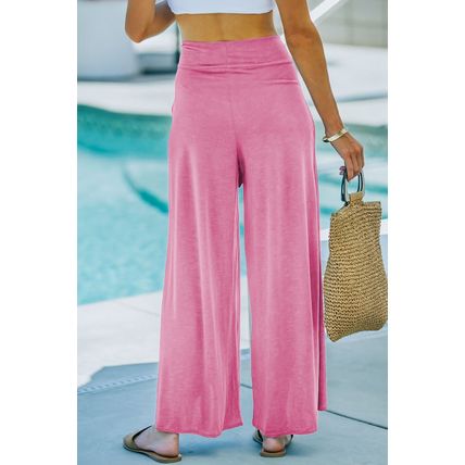 Bonbon Knotted Drop Waist Split Leg Relaxed Pants