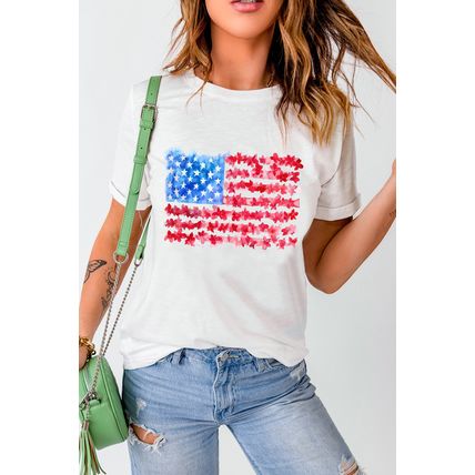 White Flag Graphic Crew Neck Tee
