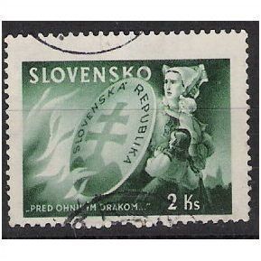 Mi 153: 2 Ks. deep green War Damage Fund, wmk. Wz. 1 (sideways to left).