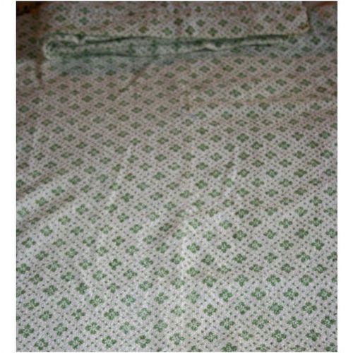 Vintage 1980 Green white Towelling Curtains Size 34" X 40"