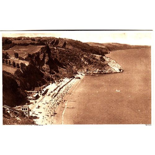 Vintage Sepia Postcard - Torquay, Oddicombe & Petitor, Devon Photochrom #75740