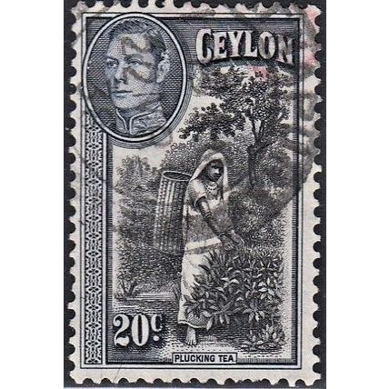 CEYLON, 1938-52 20c George VI, SG 391 (Scott 283), used